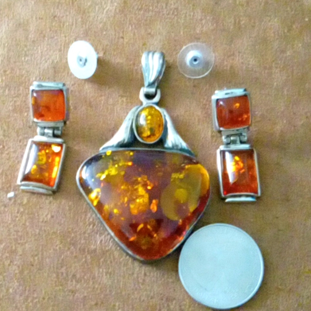 ❤️🍬LUXURIOUS!/AMBER PENDANT SET🎊💕